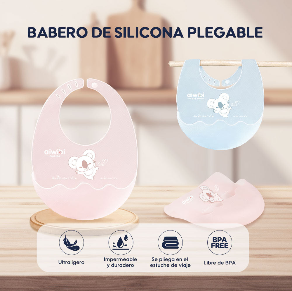 Babero de Silicona Plegable