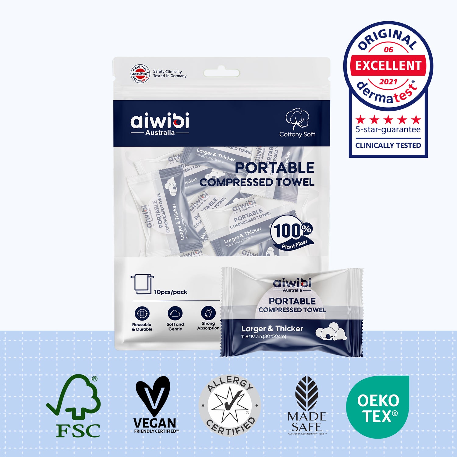 Toalla comprimida portátil