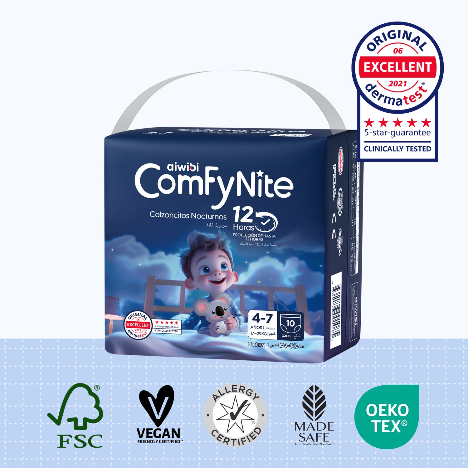 Calzoncitos Nocturnos para Niños Mayores – Talla P/M (17-29 kg)